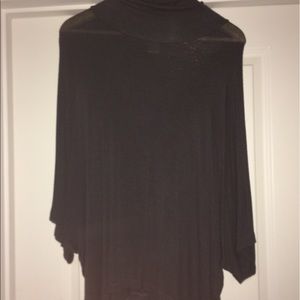 gray turtle neck poncho